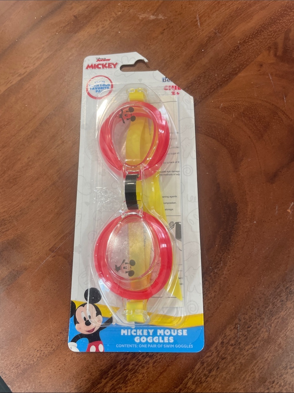 Disney Mickey Mouse Kids Swim Goggles - Red & Yellow